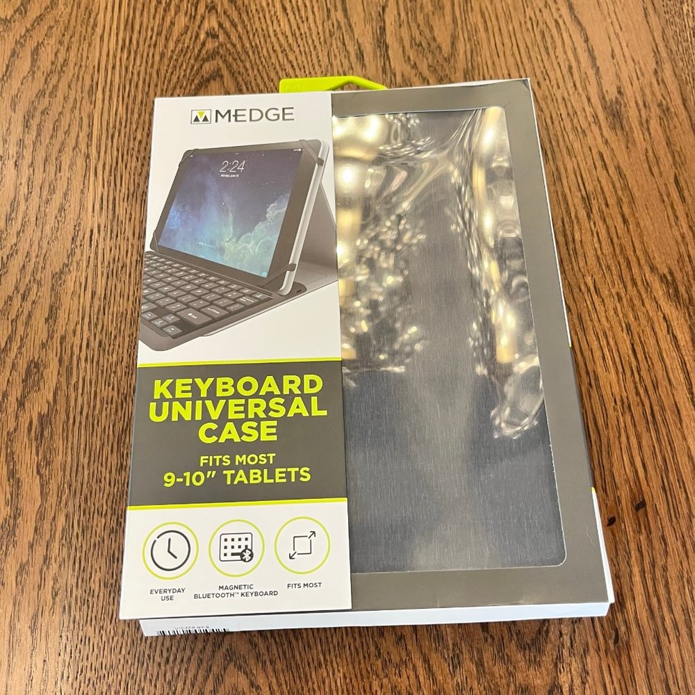 MEdge wireless universal tablet keyboard 9-10" New in Open Box Grey